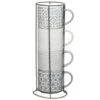 B&M Jumbo Embossed Stacking Mugs 4pk -Kitchen Supply Store 329369 Jumbo Embossed Stacking Mugs Set of 4