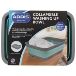 Addis Collapsible Washing Up Bowl - Aqua & Grey -Kitchen Supply Store 332198 addis collapsible washing up bowl grey and aqua