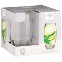 B&M Curved Hiball Glasses 4pk -Kitchen Supply Store 338803 set of 4 highball tumblers
