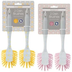B&M Dish Brushes 2pk - Blush -Kitchen Supply Store 345628 2 printed dish brushes group