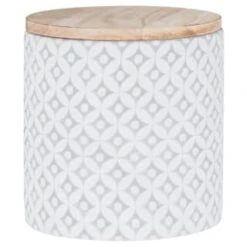 B&M Embossed Geometric Storage Canisters 3pc -Kitchen Supply Store 356821 storage canisters geo grey