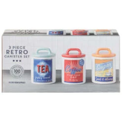 B&M Retro Canister Set 3pc -Kitchen Supply Store 356953 storage canisters retro tea coffee sugar main