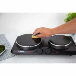 Tower Stainless Steel Double Hot Plate -Kitchen Supply Store 357203 tower twin hot plate