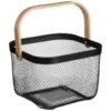 B&M Mesh Storage Basket With Bamboo Handle -Kitchen Supply Store 369475 mesh storage basket with bamboo handle