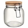 B&M Large Bamboo Clip Lock Glass Jar -Kitchen Supply Store 369504 large glass clip lock jar with bamboo lid 2