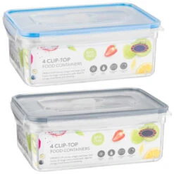 B&M Clip Top Food Containers 4pk - Blue -Kitchen Supply Store 369681 4pk clip top food containers group