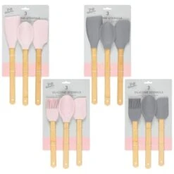 B&M Betty Winters Silicone Utensils 3pk - Grey -Kitchen Supply Store 369971 369972 3pk betty winters silicone utensils main