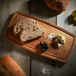 B&M Acacia Wooden Serve Board -Kitchen Supply Store 375104 acacia wooden serve board with ridge