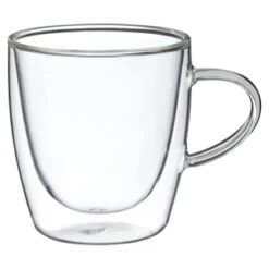B&M Double Walled Glass Coffee Mug