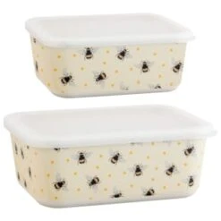 B&M Rectangular Tubs 2pk - Bees -Kitchen Supply Store 375968 2pk reuse and repurpose rectangle tubs bee 3