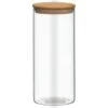 Glass Cannister With Airtight Bamboo Lid - Large -Kitchen Supply Store 376810 glass pasta canister with bamboo lid tall 22cm 21