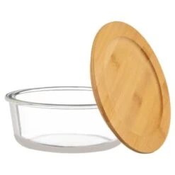 B&M Round Glass Food Containers With Bamboo Lid 2pk 9 B&M Round Glass Food Containers With Bamboo Lid 2pk -Kitchen Supply Store 376822 2 round glass food containers