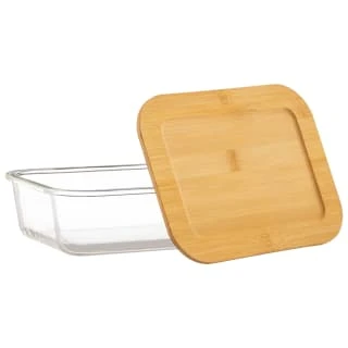 B&M Rectangular Glass Food Containers With Bamboo Lids 2pk 5 B&M Rectangular Glass Food Containers With Bamboo Lids 2pk - Image 3