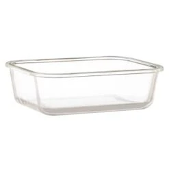 B&M Rectangular Glass Food Container With Bamboo Lid -Kitchen Supply Store 378623 regular glass food container