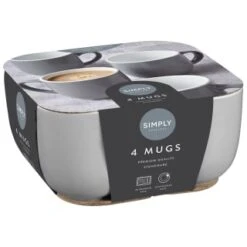 Simply Everyday Gloss Mugs 4pk - Grey 8 Simply Everyday Gloss Mugs 4pk - Grey -Kitchen Supply Store 380120 4pk simply everyday mugs grey 2