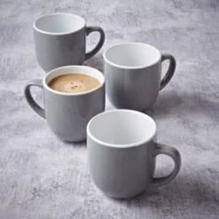 Simply Everyday Gloss Mugs 4pk - Grey 10 Simply Everyday Gloss Mugs 4pk - Grey -Kitchen Supply Store 380120 4pk simply everyday mugs grey