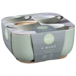 Simply Everyday Gloss Mugs 4pk - Sage -Kitchen Supply Store 380123 4pk simply everyday mugs sage 2