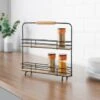 B&M Two Tier Spice Rack With Wooden Handle -Kitchen Supply Store 380166 two tier spice rack with wooden handle