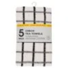 B&M Essentials Check Tea Towels - Black 5pk 2 B&M Essentials Check Tea Towels - Black 5pk -Kitchen Supply Store 380235 5pk check tea towels black