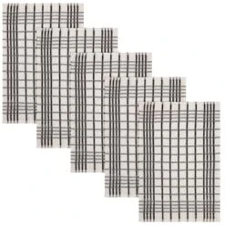 B&M Essentials Check Tea Towels - Black 5pk 8 B&M Essentials Check Tea Towels - Black 5pk -Kitchen Supply Store 380235 5pk check tea towels black 2