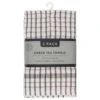 B&M Grey Check Tea Towels 3pk -Kitchen Supply Store 380305 3pk check tea towels grey