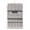 B&M Check Tea Towels - Black 3pk -Kitchen Supply Store 380307 3pk check tea towels black