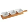 B&M Set Of 3 Serving Bowls With Bamboo Tray - Square -Kitchen Supply Store 380368 3pk serving boards with bamboo tray square