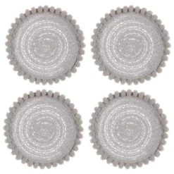 B&M Pom Pom Coasters - Grey 4pk -Kitchen Supply Store 380383 4pk harmony pom pom coasters grey 2