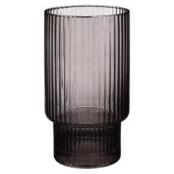 B&M Urban Paradise Smokey Ribbed Glass Tumbler - Grey