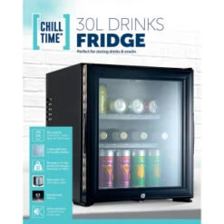B&M Chill Time Mini Bar Fridge 30L -Kitchen Supply Store 381810 chill time 30l drinks fridge 4