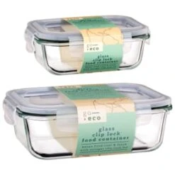B&M Large Eco Glass Clip Lock Food Container -Kitchen Supply Store 388506 388507 glass clip lock food container group 2