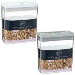B&M Cereal Vacuum Storage Container - Grey -Kitchen Supply Store 389148 389149 cereal vacuum storage group 1