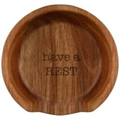 B&M Acacia Spoon Rest -Kitchen Supply Store 390141 acacia spoon rest 2