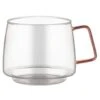 B&M Glass Mug With Coloured Handle -Kitchen Supply Store 390328 glass mug with coloured handle