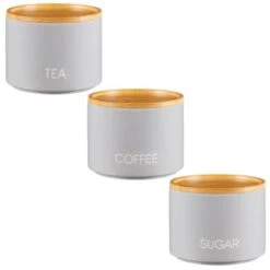 B&M Stackable Tea Coffee Sugar Storage Jars 3pk -Kitchen Supply Store 390366 3pk stackable storage jars 2