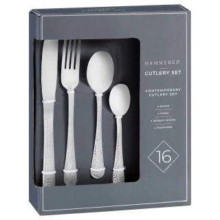 B&M Cambridge Hammered Cutlery Set 16pc 4 B&M Cambridge Hammered Cutlery Set 16pc - Image 2