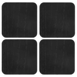 B&M Black Wooden Coasters 4pk -Kitchen Supply Store 390404 4pk wooden coasters solid wood black 2