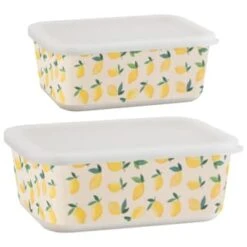 B&M Rectangular Tubs 2pk - Lemons 15 B&M Rectangular Tubs 2pk - Lemons -Kitchen Supply Store 392929 2pk reuse and repurpose rectangle tubs lemon 3