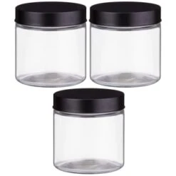 Set Of 3 Jars With Black Lids -Kitchen Supply Store 394387 set 3 jars with black lids 2