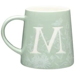 B&M Floral Alphabet Mug (Assorted) -Kitchen Supply Store 394397 floral alphabet mug green m
