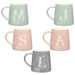 B&M Floral Alphabet Mug (Assorted) -Kitchen Supply Store 394397 floral alphabet mug group