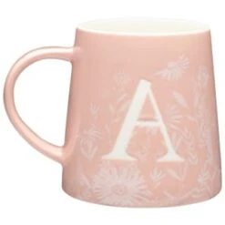 B&M Floral Alphabet Mug (Assorted) -Kitchen Supply Store 394397 floral alphabet mug pink a