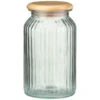 B&M Large Ribbed Glass Jar With Wooden Lid -Kitchen Supply Store 394426 ribbed glass jar with wooden lid large 2