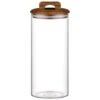 B&M Large Glass Jar With Acacia Wood Lid -Kitchen Supply Store 394438 large glass canister with acacia wood 2
