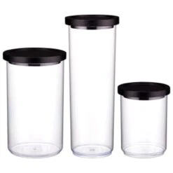 B&M Canister With Airtight Wooden Lid 2L -Kitchen Supply Store 394622 394623 394624 1 7l canister with black lid group