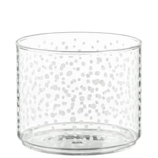 B&M Printed Glass Stackable Storage Jars 3pc - White 5 B&M Printed Glass Stackable Storage Jars 3pc - White - Image 3