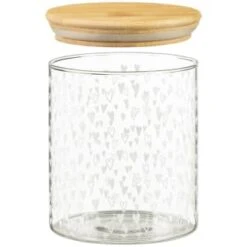 B&M Printed Glass Bamboo Storage Jars 3pc -Kitchen Supply Store 396485 3pk printed glass bamboo storage jars 4