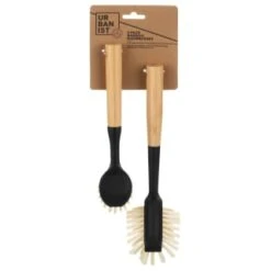 B&M Bamboo Dish Brushes 2pk -Kitchen Supply Store 397041 2pk bamboo dishbrushes